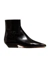 Khaite The Marfa Leather Ankle Boots In Black