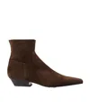 KHAITE THE MARFA SUEDE ANKLE BOOTS