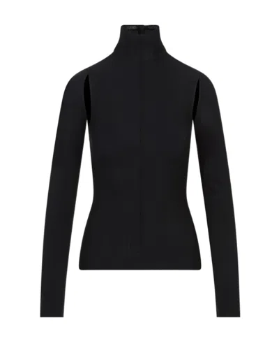 Khaite The Marlowe Open-back Blouse In Black