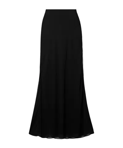 Khaite Mauva Silk-chiffon Maxi Skirt In Black