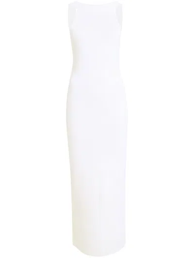 Khaite Media Viscose Blend Long Dress In 블루
