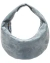 Khaite Medium Olivia Suede Hobo Bag In Blue