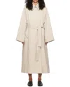Khaite The Minnie Belted Coat In Neutral