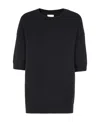 Khaite Davin Short Sleeve Cashmere Sweater In Black