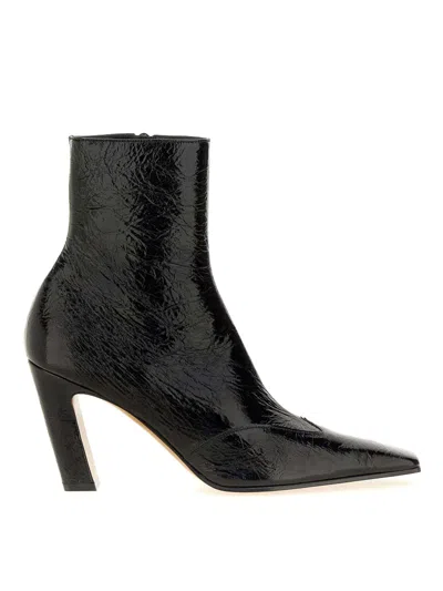 Khaite Dallas Leather Ankle Boots In Black