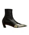 Khaite The Dallas 85mm Leather Ankle Boots In Black