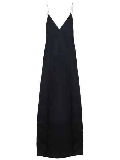Khaite Nonya Backless Maxi Dress In Black