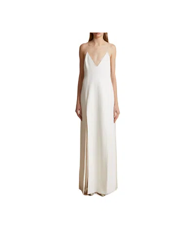 KHAITE KHAITE THE NONYA V-NECK SLEEVELESS DRESS