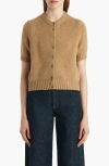 Khaite The Nora Short Sleeve Cashmere Cardigan In Brown