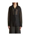 Khaite The Nori Semi-sheer Shirt In Black
