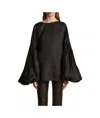 Khaite The Quico Puff-sleeved Blouse In Black