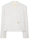 Khaite Raymond Crepe Satin Jacket In White