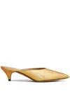 Khaite River Metallic Crinkled-leather Mules In Gold