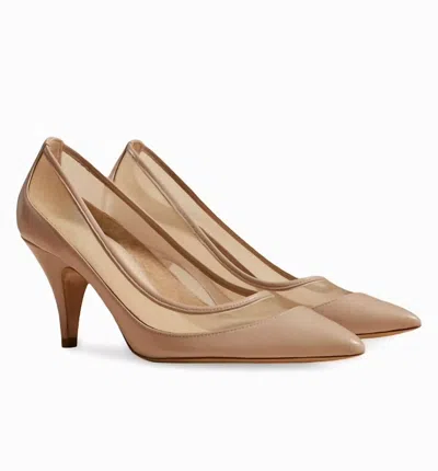 Khaite The River 75mm Mesh-panel Leather Pumps In Beige