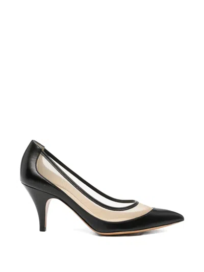 Pre-owned Khaite The River Mesh-panel Pumps In Black