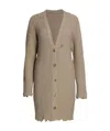 Khaite The Rory Distressed Cardigan In Nude