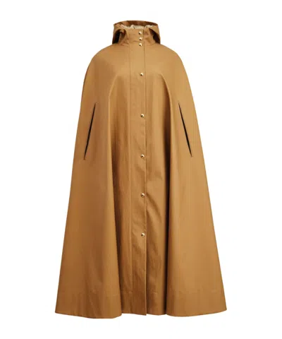 Khaite The Roygen Hooded Cape In Brown
