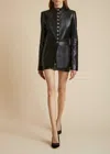 Khaite Standing Collar Leather Jacket In Black