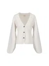 Khaite Scarlet Cashmere Cardigan In White