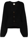 Khaite Scarlet Cashmere Cropped Cardigan In Black