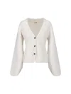 Khaite Scarlet Cashmere Cardigan In White