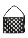 Khaite Elena Small Studded Textured-leather Shoulder Bag In Black