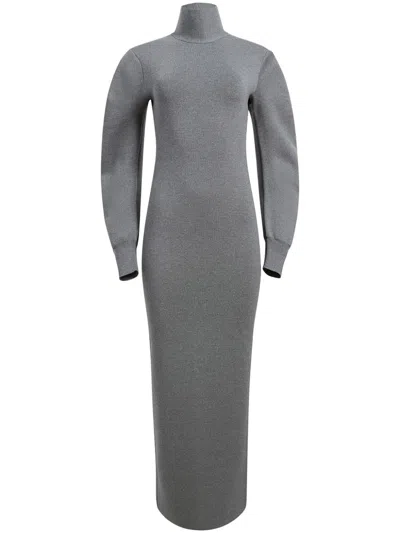 Khaite The Storm Maxi Dress In Grey