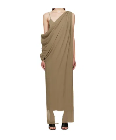 Khaite The Taj Pendant Dress In Brown