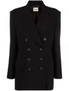 Khaite Tanner Wool-blend Oversized Blazer In Black