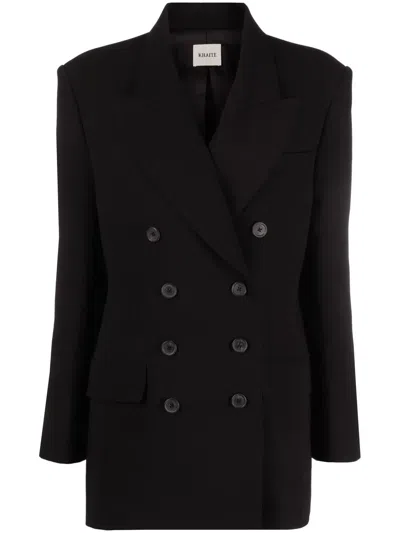 Khaite Tanner Wool-blend Oversized Blazer In Black