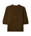 Khaite Tedi Wool-blend Cardigan In Brown