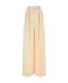 Khaite Ivory Cotton Blend Wide-leg Teyana Pant In Nude