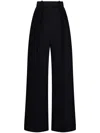 Khaite High-waisted Wide-leg Trousers In Luxurious Satin In Black
