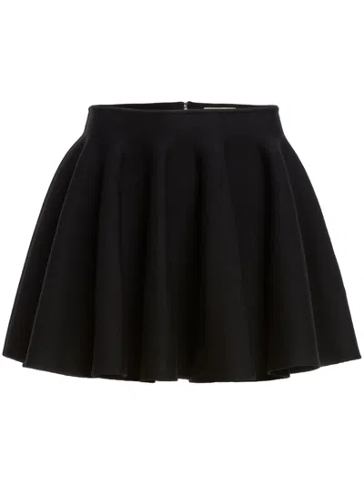 Khaite Ulli Wool Mini Skirt In Black
