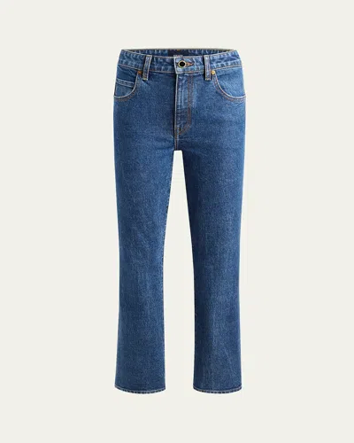 Khaite The Vivian Cropped Boot-cut Jeans In Boone