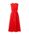 Khaite Woman Midi Dress Tomato Red Size 8 Silk In Red