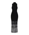 Khaite Black Ribbed Knit Turtleneck Maxi Dress In Black