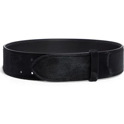 Khaite Theo Genuine Calf Hair Belt In Blue