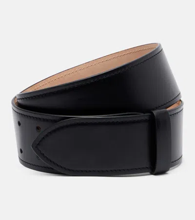 Khaite Theo Leather Belt In Black