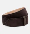 Khaite Theo Suede Belt In Brown