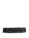 Khaite Theo Waist Belt In Black Leather With Gold Studs In Black