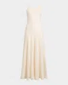 Khaite Thora Pointelle Maxi Sweater Dress With Removable Capelet