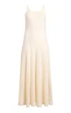 Khaite Twigs Fit-flare Maxi Dress In Neutral