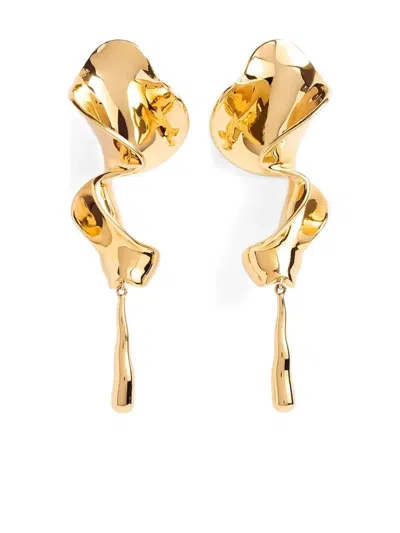 Khaite Tidal Drop Earrings In Gold