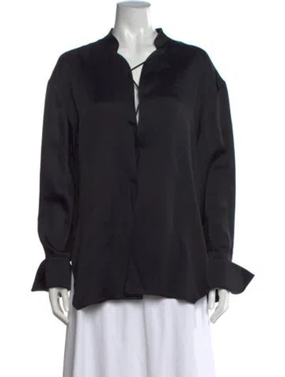 Pre-owned Khaite Tie Neck Long Sleeve Blouse W/ Tags In Black