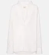 Khaite Tito Cotton V-neck Top In White