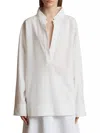 Khaite Tito Cotton V-neck Top In White