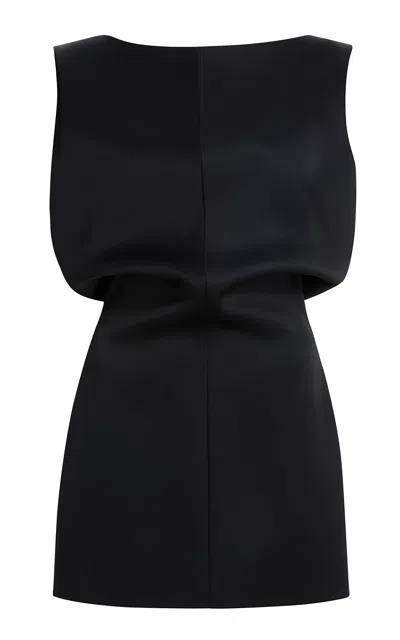 Khaite Toma Sculpted Satin-crepe Mini Dress In Black