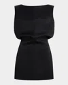 Khaite Toma High-neck Mini Dress In Black