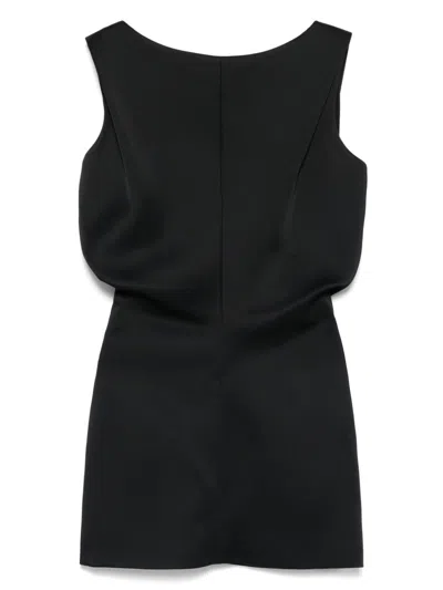 Khaite Toma Sculpted Satin-crepe Mini Dress In Black